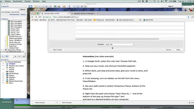 Convert Google Earth Path to GPX Route смотреть онлайн