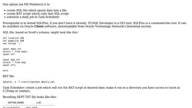 Databases: How to automate CSV-exports of queries in PL/SQL Developer (Oracle)? смотреть онлайн
