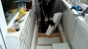 Пол на балконе своими руками. Лаги+пенопласт утепление.