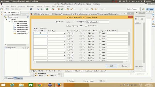 Java swing tutorial using Eclipse - Database Connection ( Sqlite ) to Java Part 1 of 2 смотреть онлайн