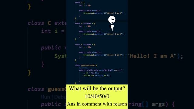 Guess the output ? in java #java #inheritance #javaprogramming #javaquestions #learnwithfun смотреть онлайн
