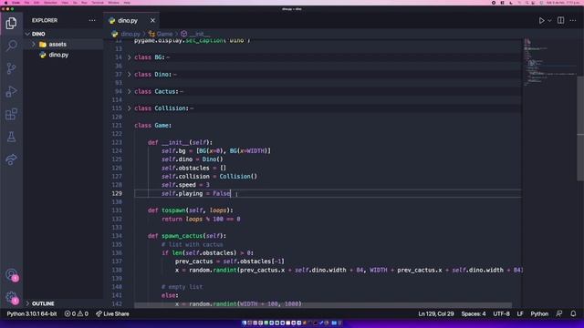 Dino Game Using Python and Pygame (Part 4) | Collisions смотреть онлайн