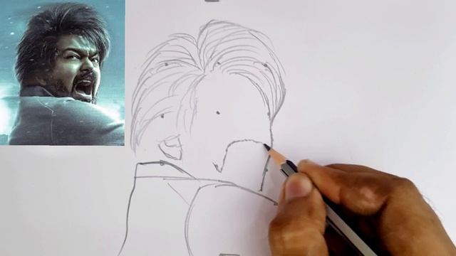 Leo Vijay Thalapathy first look drawing // Leo Vijay Thalapathy Pencil drawing смотреть онлайн