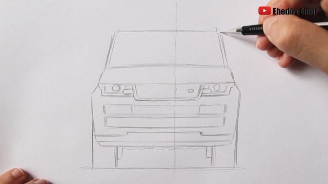 Как нарисовать поэтапно крутую машину | Range Rover Vogue смотреть онлайн