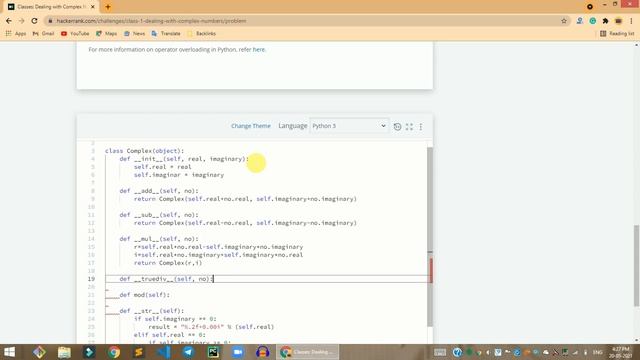 HackerRank Classes: Dealing with Complex Numbers problem solution in Python | Python solutions смотреть онлайн