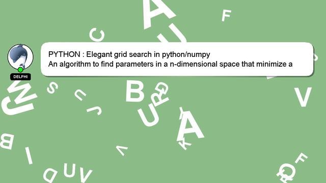 PYTHON : Elegant grid search in python/numpy смотреть онлайн