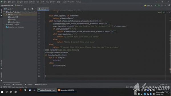wordbook using python | pycharm