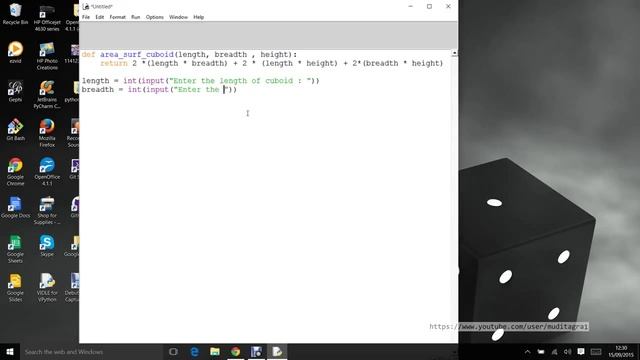 Python Programming Surface area of cuboid смотреть онлайн
