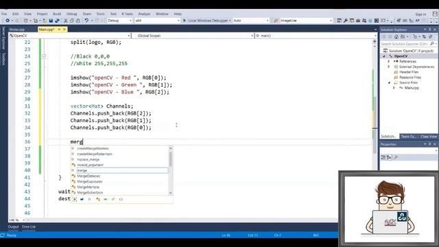 OpenCV with C++ || Image Analysis - RGB Colors: Splitting & Merging - lesson 7 - مكتبة تحليل الصور смотреть онлайн