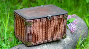 Плетёный сундучок или короб на каркасе