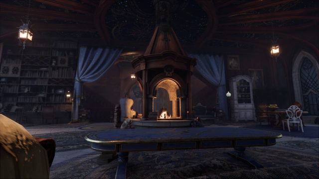 Hogwarts Legacy Ambience - 1 Hour Ravenclaw Common Room Fireplace Couch