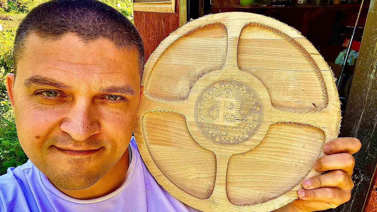 Готово! Первое изделие на новом станке с ЧПУ. Менажница Биткоин. Без косяков не обошлось смотреть онлайн