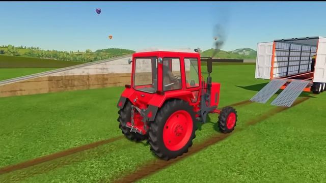 TRANSPORTING & FARMING WITH COLORED TRACTORS & TRAILERS ! Farming Simulator 22 смотреть онлайн