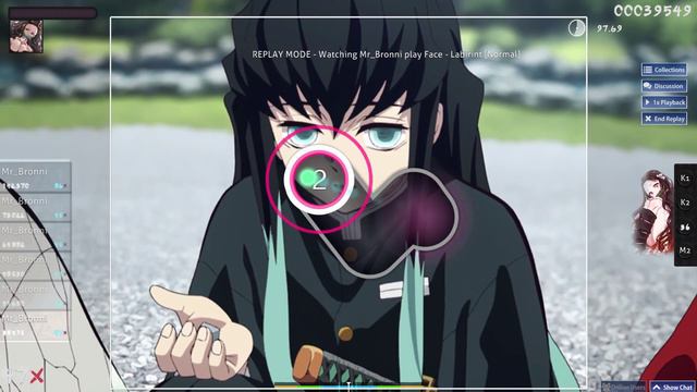Osu! face - лабиринт (sped up) !!! #osu смотреть онлайн