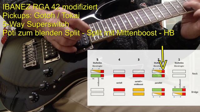 Ibanez RGA42 modifiziert: HH zu HHH, midboost, etc. 11 Sounds смотреть онлайн