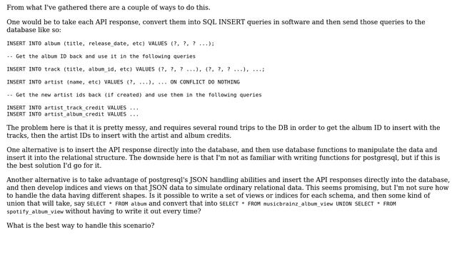 Databases: Creating a view (or table) from JSON data with two different shapes смотреть онлайн