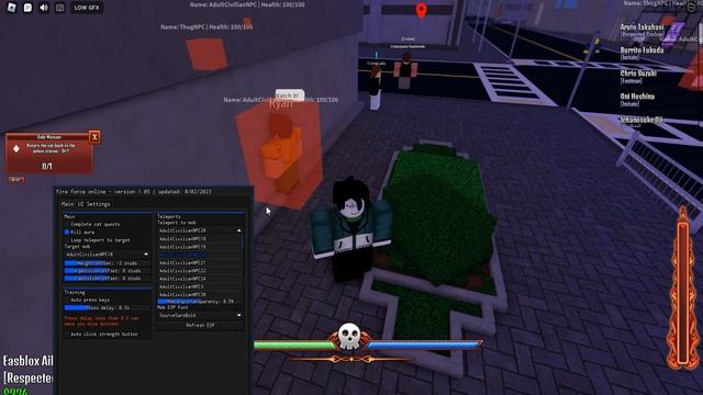 roblox Fire Force Online script auto cat quests killaura etc. pastebin смотреть онлайн