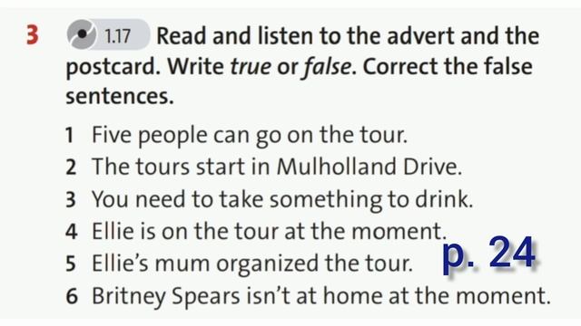 English Plus 7. Holidays and travel. Seeing stars. Ex 3 p. 24 смотреть онлайн