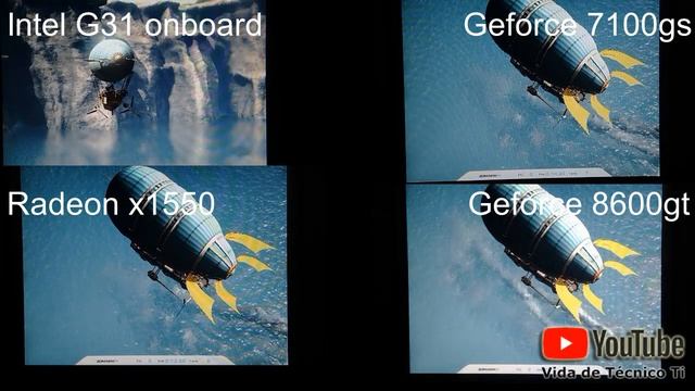 Teste 3dmark05 GeForce 6600gt 7200gs Radeon x1550 e G31 OnBoard смотреть онлайн
