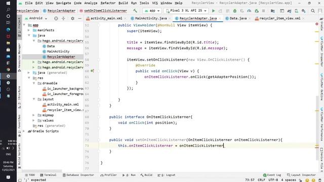How to create onclick event in recyclerview. смотреть онлайн
