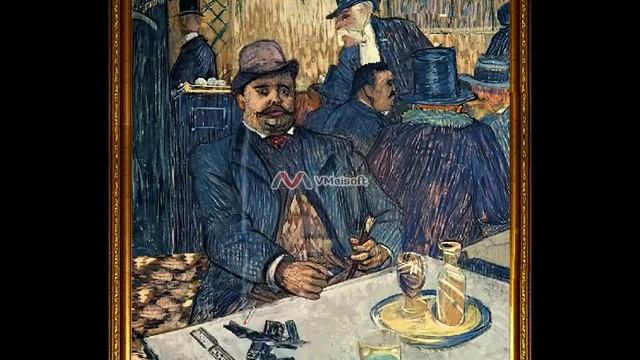Аимация картины Тулуза "Кафе" смотреть онлайн