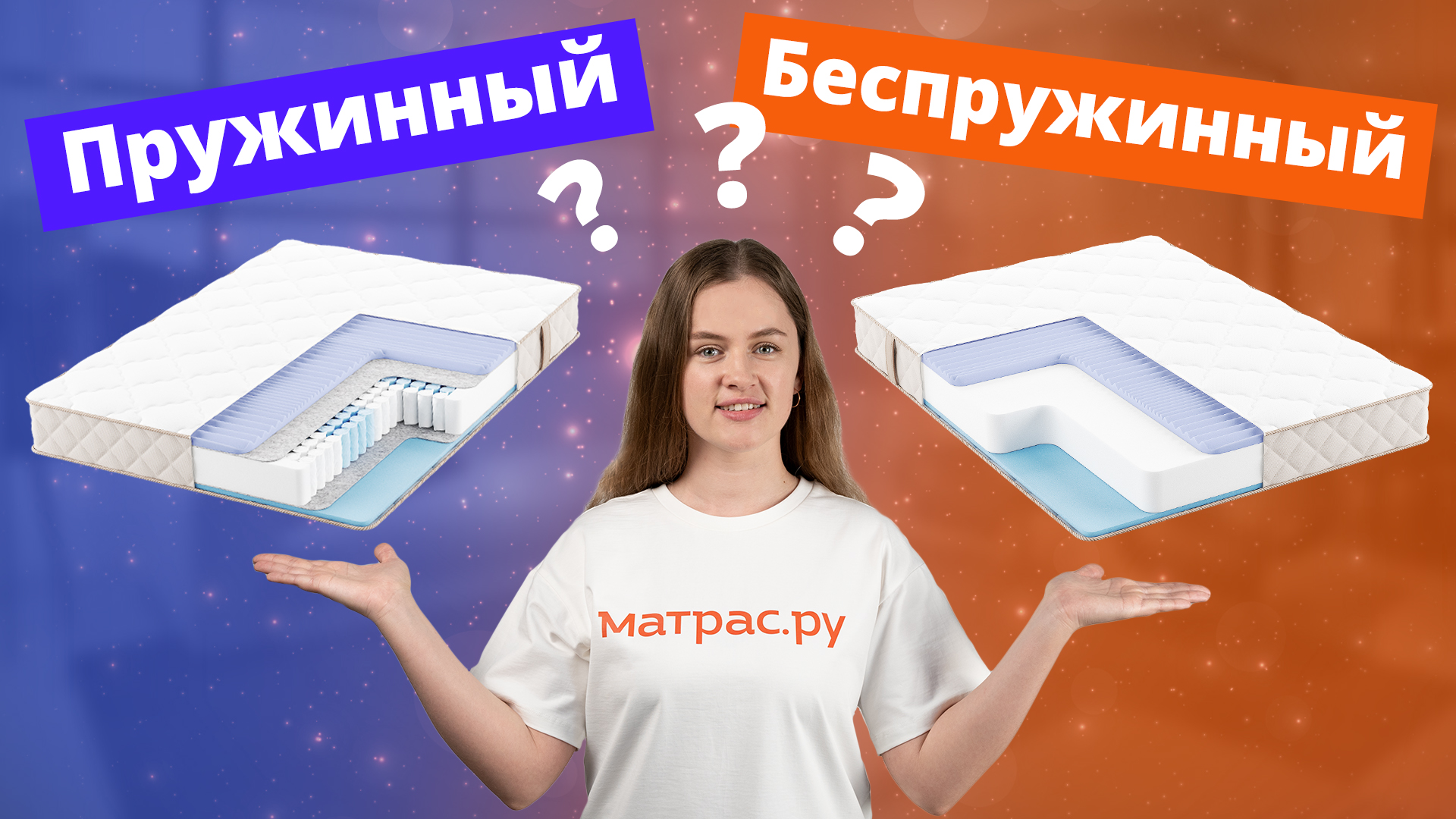 Какой матрас лучше выбрать: пружинный или беспружинный? смотреть онлайн
