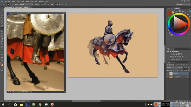 Knight horseman - digital painting study смотреть онлайн