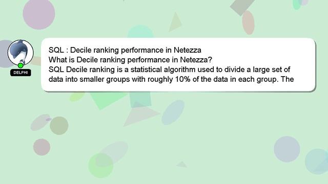 SQL : Decile ranking performance in Netezza смотреть онлайн