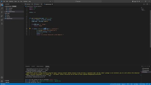 Allumer et éteindre des serveur Minecraft avec un bot discord en python! смотреть онлайн