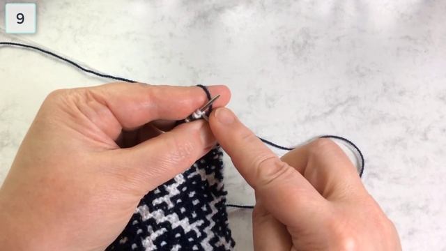 Ромбики / Мозаичная техника / Вязание спицами. смотреть онлайн