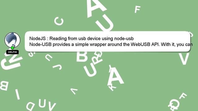 NodeJS : Reading from usb device using node-usb смотреть онлайн