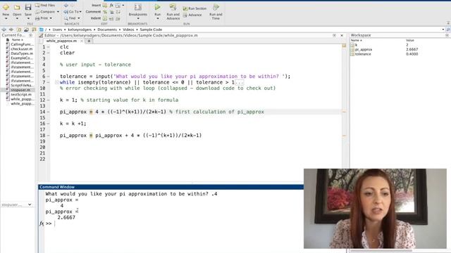 MATLAB: How to code While Loops for Convergence (pi approximation) смотреть онлайн