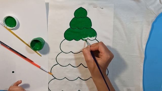 ? Новогодний декор футболки своими руками \ Декор футболки красками по ткани и полимерной глиной смотреть онлайн