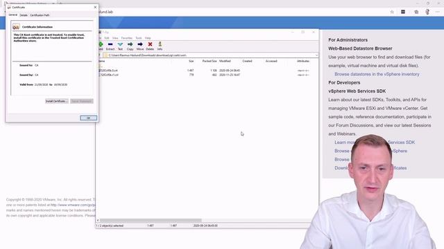 How to install and trust the VMware vCenter Server root CA certificate смотреть онлайн