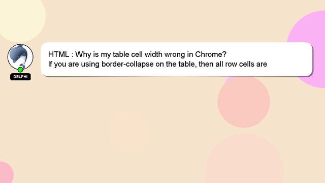 HTML : Why is my table cell width wrong in Chrome? смотреть онлайн