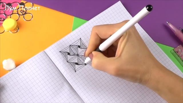 34 DIY Потрясающие 3d РИСУНКИ по клеточкам смотреть онлайн