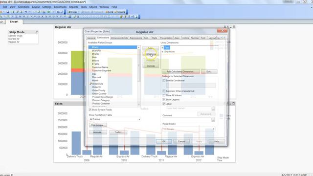 QlikView Tutorial | Adding Line Chart to Stack Bar Chart | Data & Tools смотреть онлайн