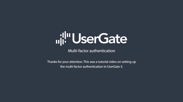 UserGate 5. Multi-factor authentication