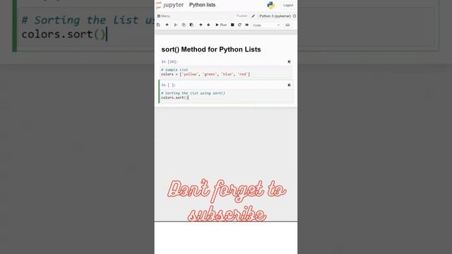 Using the sort() Method in Python Lists смотреть онлайн