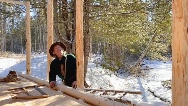 Framing the Verandah | | LOG CABIN BUILD | PIONEER LIFE CIRCA 1700's смотреть онлайн