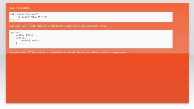 How to apply a style to both parent and child in SCSS смотреть онлайн