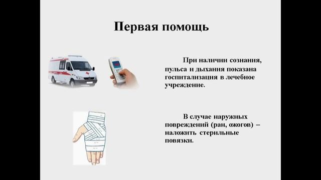 Тема 10. Электротравмы и поражение молнией: алгоритм оказания первой помощи при электротравме смотреть онлайн