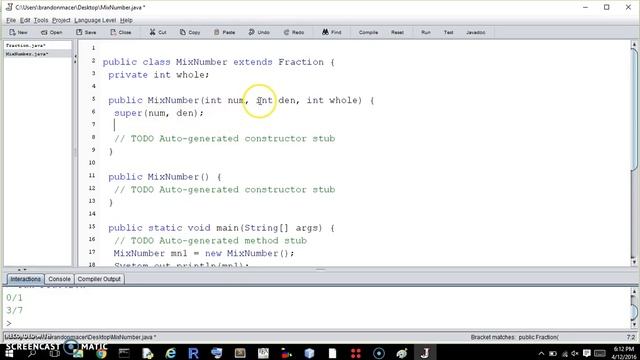 Java Fraction/MixNumber: Demonstration of Super/Sub Class and Extension смотреть онлайн