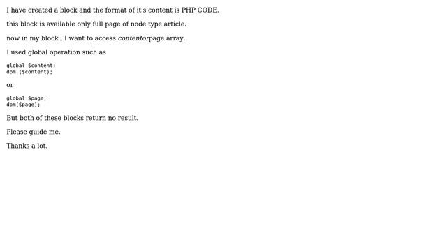 Drupal: How access $content array inside a block php? смотреть онлайн