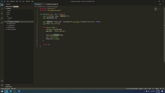 ROS Tutorial 4: Writing a ROS Publisher (C++) смотреть онлайн
