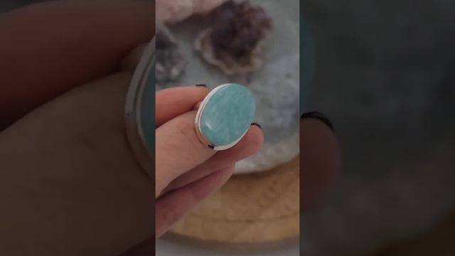 Amazonite Silver Ring Size 10 смотреть онлайн
