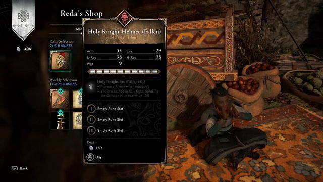 Assassin's Creed Valhalla - Reda's Shop 2022.12.06. - Holy Knight Helmet (Fallen) (Mythical Helmet) смотреть онлайн