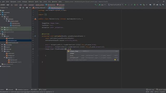 Animation In Android Studio||splash screen simple animations|| Android Studio||Learn With Aayush смотреть онлайн