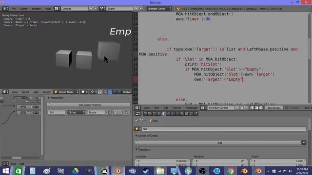 Blender Game Engine Inventory Part 2(Storing a object as Data) смотреть онлайн