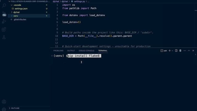 Full Stack React Django DRF | Chat App | Configuring Visual Studio Code for Flake8 Liniting смотреть онлайн